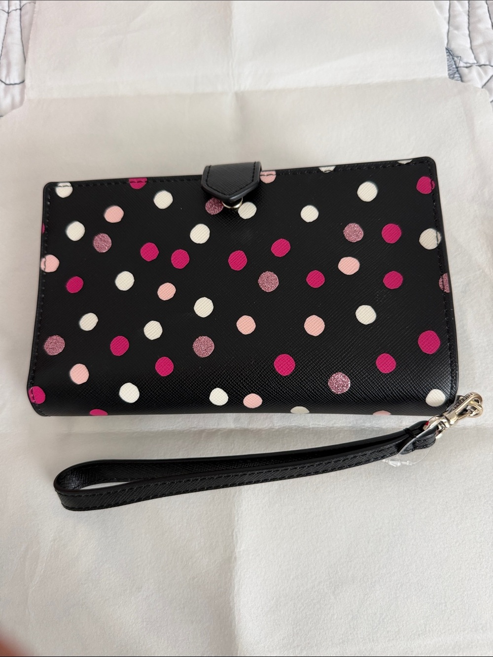Kate Spade Bags | Kate Spade Phone Wallet Wristlet - Glimmer Dot - Nwt